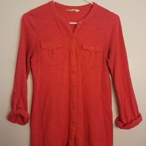 Coral button down